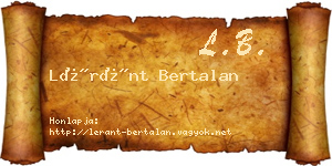 Léránt Bertalan névjegykártya