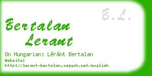 bertalan lerant business card